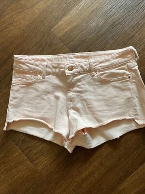 DL1961 CAMERON PIN UP SHORTS Pantalones Cortos Rosa Pálido Corte Talla 26 W 27 x L 2" Foto 1 de 4