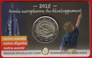Belgium 2 euro 2015 "European Year for Development" BiMetallic UNC - Picture 1 of 5