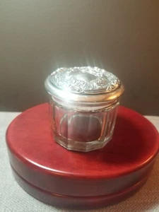 Vintage Sterling Silver Crystal Cut Glass Keepsake/Trinket/Jewelry Box jar - Picture 1 of 15