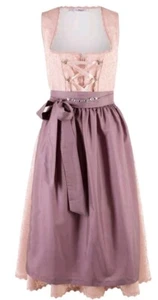 Dirndl Gr. 46❤️🔥mit Schürze, Bluse 3-tlg😍rosa Midilänge💥Trachten-Kleid💯Neu - Bild 1 von 2
