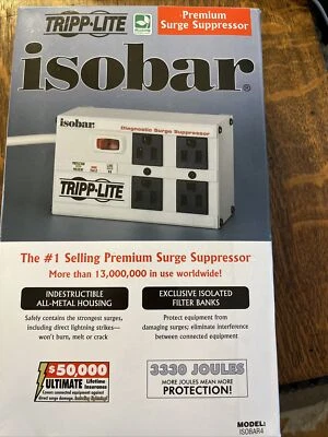 Tripp Lite isobar Premium Surge Suppressor Protector ISOBAR4 With 4 AC Outlets - Image 1 of 4