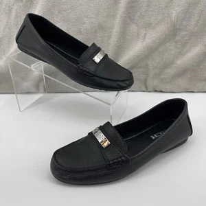 Coach Women's 8B Fredrica Black Pebbled Leather Slip On Loafers Flats Mocassins - Picture 1 of 9