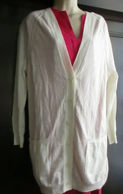 Cárdigan blanco Inhabit algodón cachemir suéter bolsillos delanteros largos talla S nuevo con etiquetas Foto 1 de 4