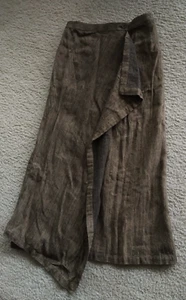 Issey Miyake S XS true wrap skirt midi length linen cotton natural/tan used READ - Picture 1 of 18