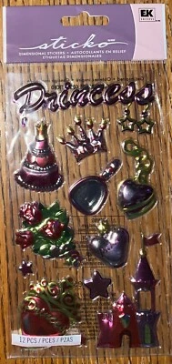 Sticko 3D Princess Crown Castle Heart Locket Perfume Flowers Scrapbook Stickers - Image 1 of 4