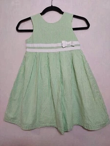 Mädchen Gymboree grün Seersucker Kleid Gr. 7 Reifrock unter Rock Band Schleife gebraucht, in einwandfreiem Zustand - Bild 1 von 13