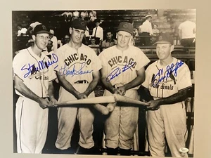 Stan Musial, Ralph Kiner, Hank Sauer, Enos Slaughter Signed 16x20 JSA Free Ship - Picture 1 of 1