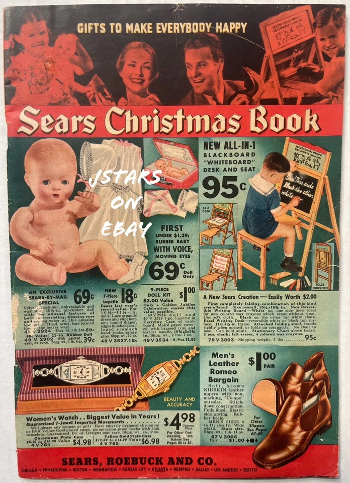 1936 SEARS CHRISTMAS BOOK CATALOG SEARS ROEBUCK & COMPANY WISH TOYS VINTAGE - Image 1 of 4