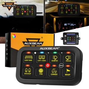 AUXBEAM RB80 RGB 8 Gang LED Panel Switch On-Off Control Relay Circuit System Kit - Picture 1 of 12