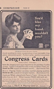 1904 Congress Cards U S Playing Card Company Cincinnati 7"x5" Bicycle Brand - Picture 1 of 1