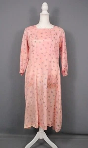 Vestido de colección para mujer años 20 estampado rosa hoja años 1920 acetato talla M/L - Imagen 1 de 12