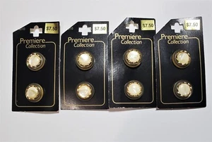 8 BOTTONI Premiere Collection 11/16" gambo oro/perla misura 25 - 18mm 4 carte F4010 - Foto 1 di 3