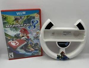 Mario Kart 8 (Nintendo Wii U 2014) CIB & Steering Wheel Bundle - Picture 1 of 6