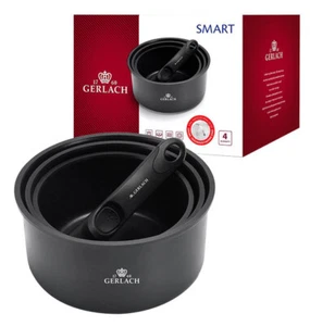 JUEGO DE UTENSILIOS DE COCINA GERLACH SMART 4 PIEZAS CACEROLAS 16/18/20 ASA EXTRAÍBLE OLLAS - Imagen 1 de 4