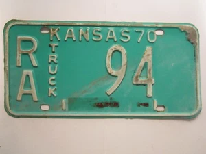 LICENSE PLATE Truck Tag 1970 KANSAS RA 94 LOW NUMBER [Z270] - Picture 1 of 1