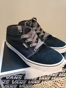 Boys Vans Chukka Midtop Black/White/Pewter size 3.5 in original box - Picture 1 of 6
