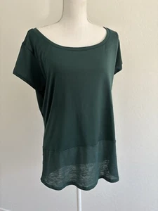 Gymshark Whitney Simmons Green Longline Mesh Tee Size Large Gym Workout - Picture 1 of 9
