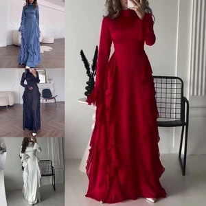 Schöne lange Kleider mit hoher Taille und ausgestellten Ärmeln für Damenmode - Picture 1 of 27