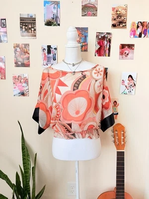 Top boho floral semi transparente Y2K Rampage para mujer talla mediana Foto 1 de 4