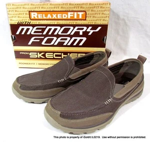 NEW NIB SKETCHERS MENS RELAXED FIT LOAFERS Shoes SZ 12 Superior Milford Brown - Picture 1 of 8