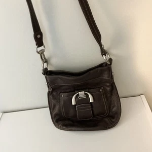B. Makowsky braune weiche genarbte Leder Umhängetasche wandelbarer Riemen Tasche Handtasche - Bild 1 von 5