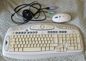 Logitech Vintage 210 Clavier Sans Fil Récepteur Souris Optique, Fonctionne Voir Photos. - Photo 1/23