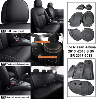 Car Interior 5 Seat Covers Cushion For Nissan Altima 2013-18 S,SV,SR &2017-18 SL Foto 1 de 4