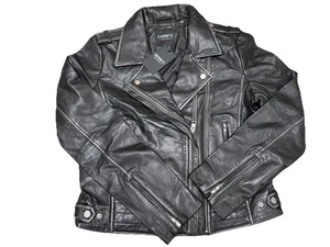 Barney's Originals Damen Leder Biker Jacke schwarz Größe 10 - Bild 1 von 5