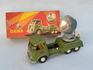 Tin toy 1960's GAMA-W. Germany bat.op, GAMA 2991 MILITARY SEARCLIGHT TRUCK/boxed - Picture 1 of 21