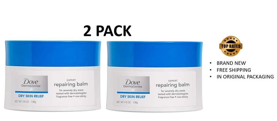 Dove Derma Series Dry Skin Relief Expert Repairing Balm 4.8 oz/ea Lot of 2! - Image 1 of 1