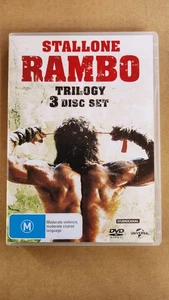 STALLONE RAMBO TILOGY 3 disc FIRST BLOOD RAMBO FIRST BLOOD PART II RAMBO III DVD - Picture 1 of 2