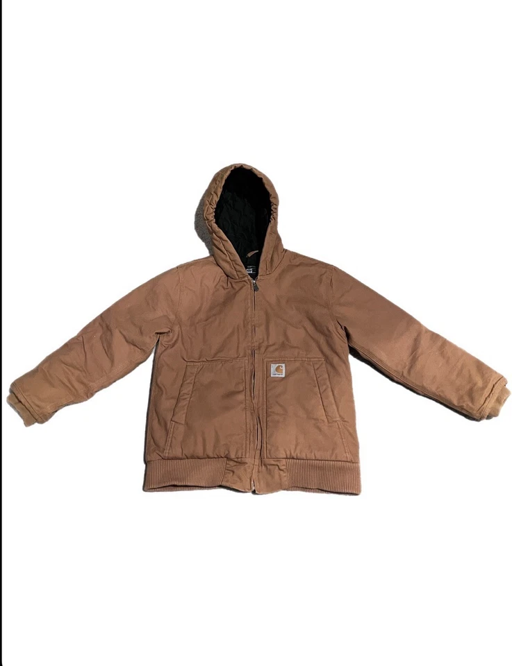 Chaqueta Carhartt Juvenil Talla M Marrón Cálida Forrada de Vellón Cremallera Completa Con Capucha Foto 1 de 3