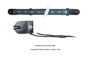 Fire&Stone JACQUARD Blu / Giallo Tracolla per chitarra elettrica basso acustica - Foto 1 di 1