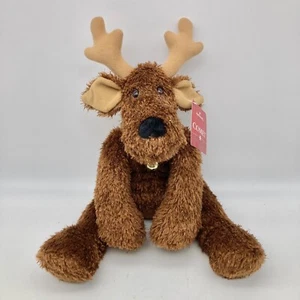 NEU Hallmark Plüsch COMET braun Lametta Weihnachten Rentier 16 Zoll Gold Glocke, Schimmer - Bild 1 von 16