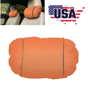 Asiento de coche reposacabezas almohada cuello almohada cabeza cuello reposacabezas soporte cojín memoria naranja - Imagen 1 de 16