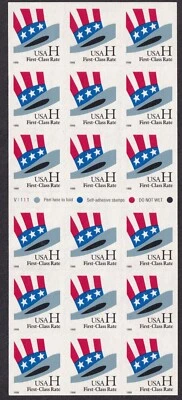 Scott #3269a Hat H Stamp Booklet Pane of 18 Stamps - MNH - Image 1 of 2