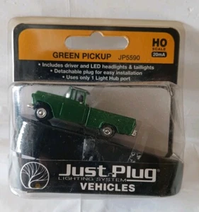 HO Scale Green Pickup Just Plug System Vehicle (20mA) - Woodland Scenics #JP5590 - Picture 1 of 2