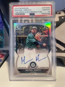 Michael Arroyo 2023 Bowman Chrome 1st Refractor Auto PSA 10 /499 Mariners