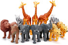 Jumbo Safari Animal Figurines, 12 Piece African Jungle Zoo Set, Realistic Elepha