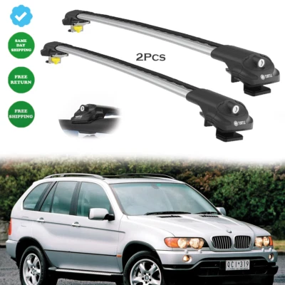 Barras transversales plateadas para equipaje para BMW X5 E53 2000-2006 2 piezas Foto 1 de 4