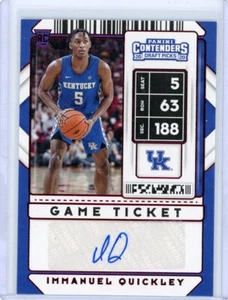 2020-21 Panini Contenders Draft Picks Game Ticket Red #85 Immanuel Quickley Auto - Picture 1 of 1