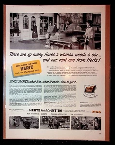 1950s Hertz Car Rental Woman Can Rent A Car Photo Vintage Print Ad - Bild 1 von 1