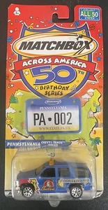 2001 MATCHBOX ACROSS AMERICA PENNSYLVANIA CHEVY TAHOE POLICE SUV BLUE - Picture 1 of 2