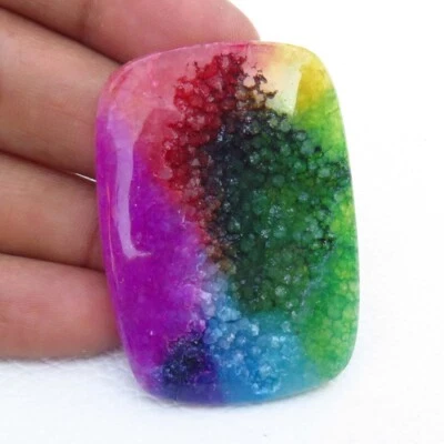 Multi Solar Baguette Gems 47x33 mm Natural Solar Quartz Druzy Cabochon SR-326 - Image 1 of 4