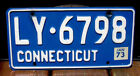 1966-1974 plaque d'immatriculation Connecticut. 1973 Autocollant. HAUTE QUALITÉ # LY-6798