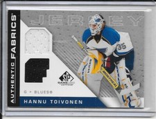 2007-08 SP Game Used Hannu Toivonen Authentic Fabrics Dual Jersey