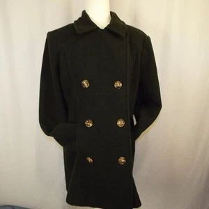 Stunning wool Hunter green double breasted Covington Outerwear Peacoat Size Lg - Picture 1 of 11