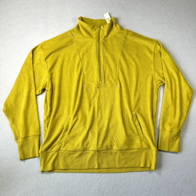 Sudadera Aerie Offline Mujer M Amarillo Terry Tela Cuarto Cremallera Gran Tamaño Nueva con Etiquetas Foto 1 de 4
