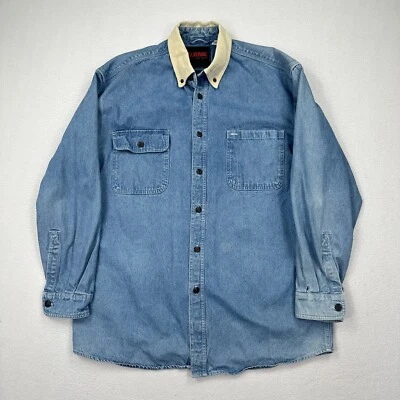 VTG Wolverine Men's Denim Jean Jacket Size Large Button Up Blue Collared - Image 1 of 4