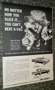 1962 OLDSMOBILE F85 CUTLASS 185 V8 ORIGINAL ADVERTISEMENT PRINT AD 62 MOTOR - Picture 1 of 1